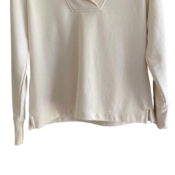 L.L. BEAN Women's Size S Shawl Collar Sweatshirt Top Cream Pullover VN06135 - Picture 4 of 9
